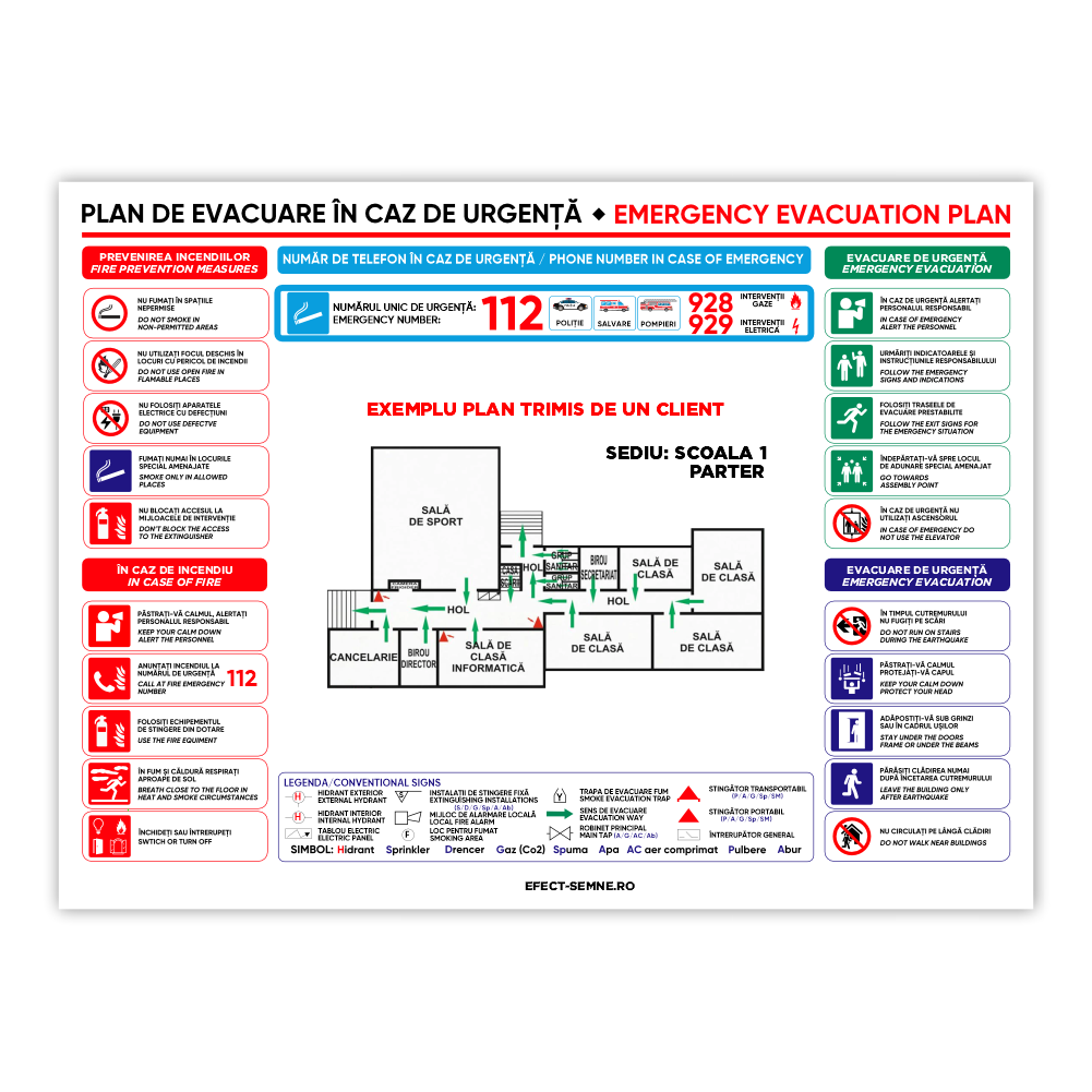 Semn Plan de Evacuare Personalizat Semn Plan de Evacuare Personalizat