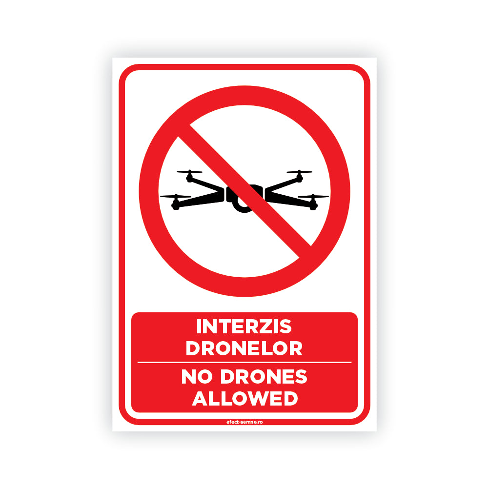 Semn Rutier - Interzis Dronelor Semn Rutier - Interzis Dronelor