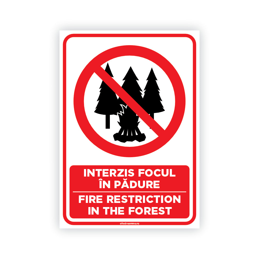 Semn Rutier - Interzis Focul În Pădure Semn Rutier - Interzis Focul În Pădure