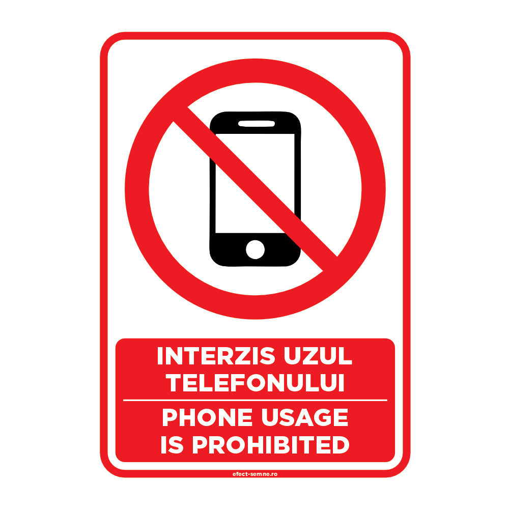 Semn Rutier - Interzis Uzul Telefonului Semn Rutier - Interzis Uzul Telefonului