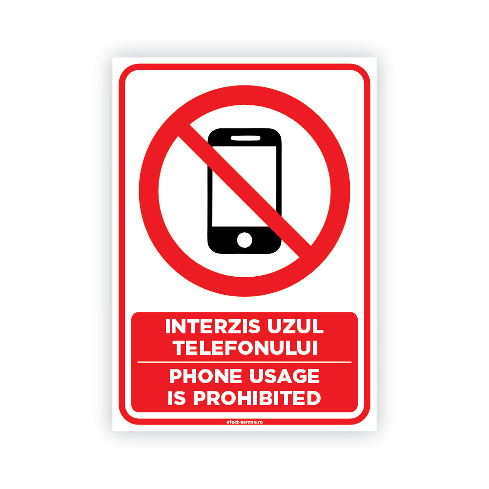 Semn Rutier - Interzis Uzul Telefonului Semn Rutier - Interzis Uzul Telefonului