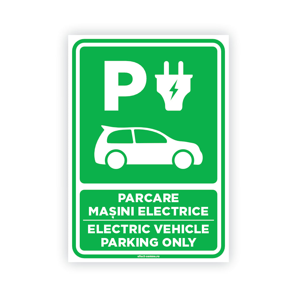Semn Rutier - Parcare Mașini Electrice Semn Rutier - Parcare Mașini Electrice