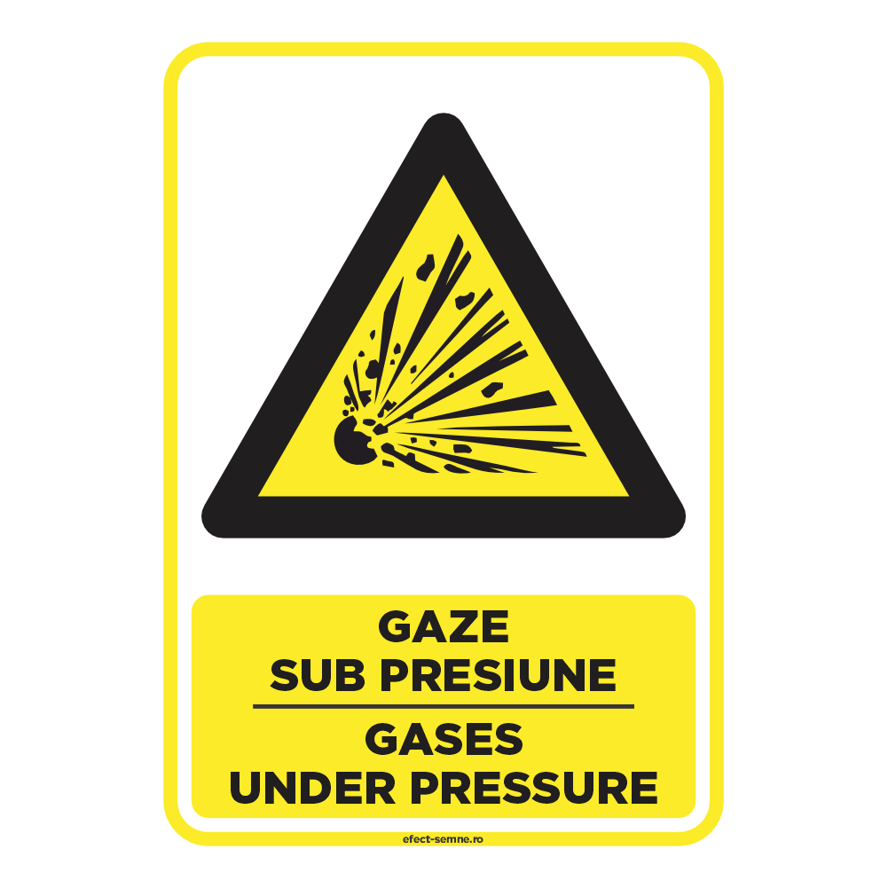 Semn Avertizare - Gaze Sub Presiune Semn Avertizare - Gaze Sub Presiune