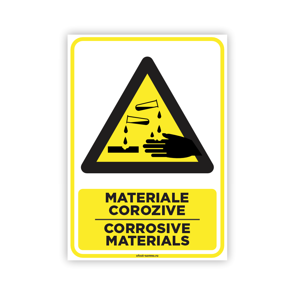 Semn Avertizare - Materiale Corozive Semn Avertizare - Materiale Corozive