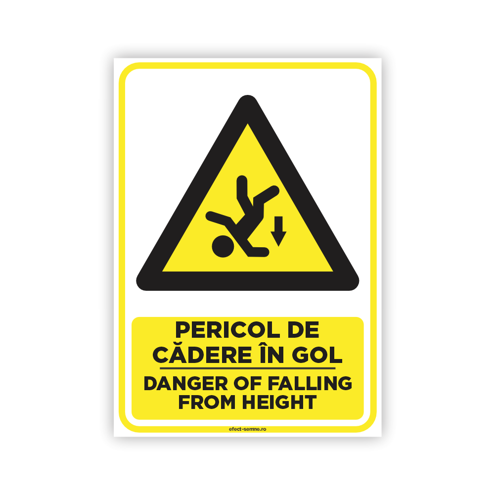 Semn Avertizare - Pericol de Cădere în Gol Semn Avertizare - Pericol de Cădere în Gol