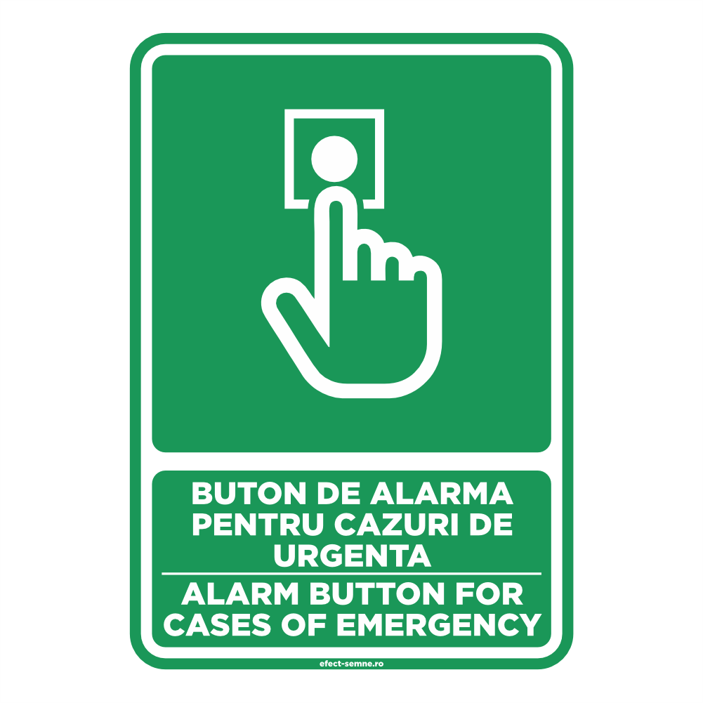 Semn Evacuare - Buton de Alarmă În Caz de Urgență Semn Evacuare - Buton de Alarmă În Caz de Urgență