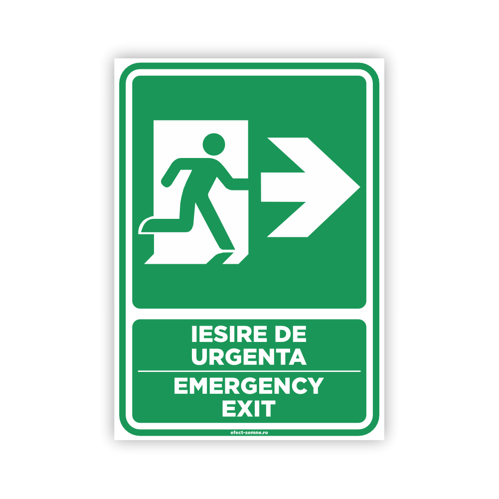 Semn Evacuare - Ieșire de Urgență În Dreapta Semn Evacuare - Ieșire de Urgență În Dreapta