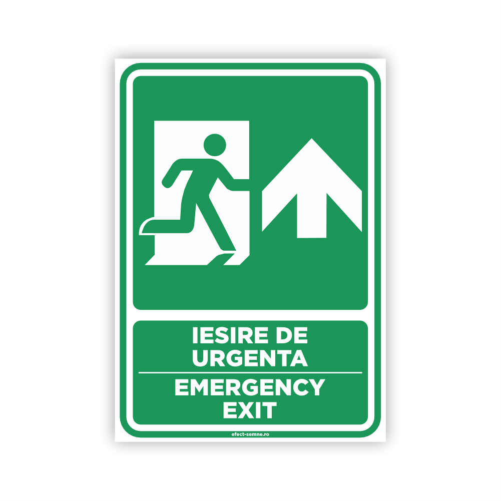 Semn Evacuare - Ieșire de Urgență În Față Semn Evacuare - Ieșire de Urgență În Față