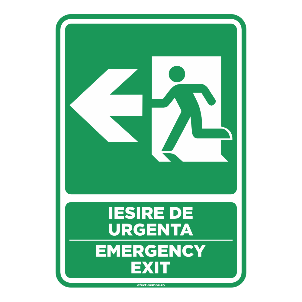Semn Informare - Ieșire de Urgență Stânga Semn Informare - Ieșire de Urgență Stânga