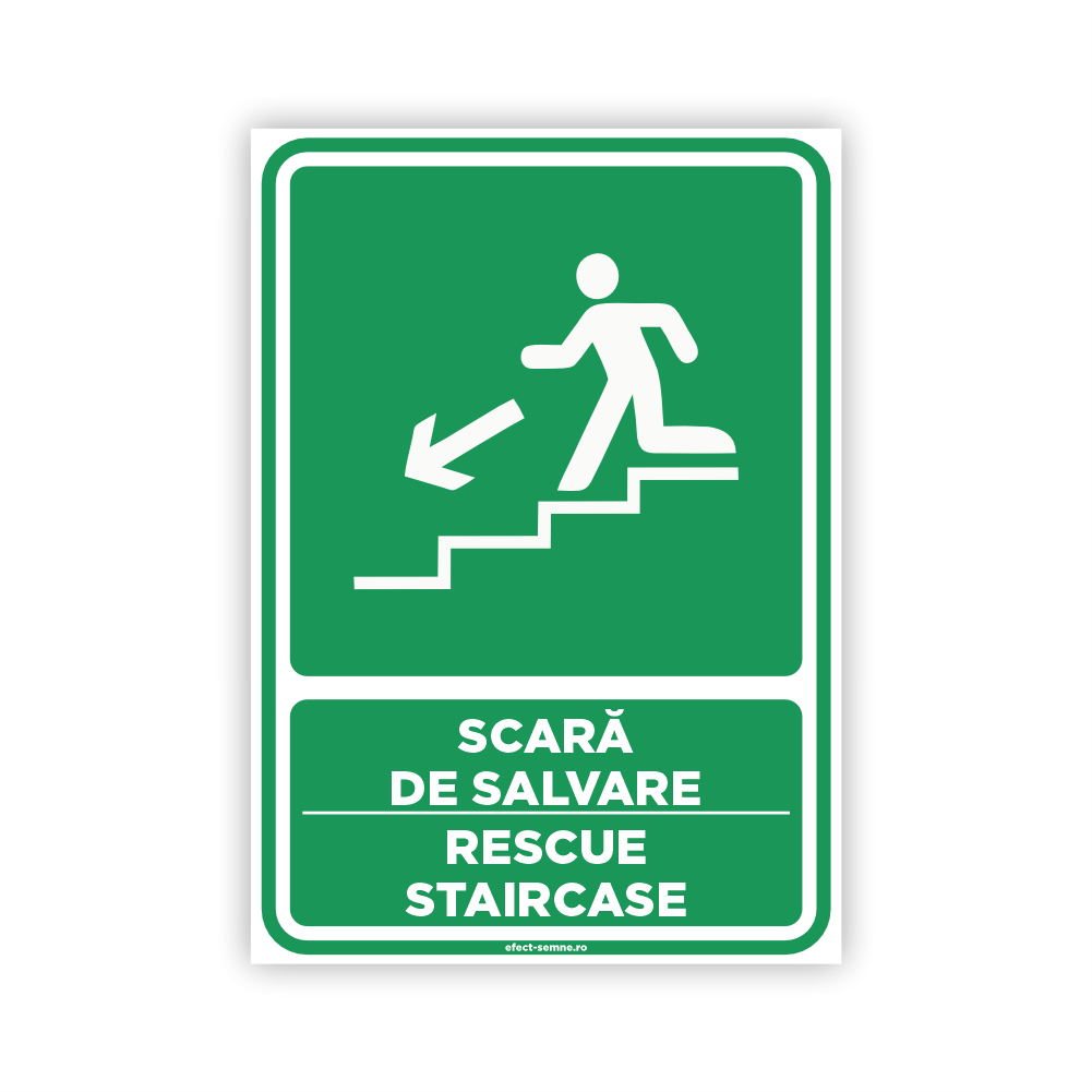 Semn Informare - Scară de Salvare în Jos Semn Informare - Scară de Salvare în Jos