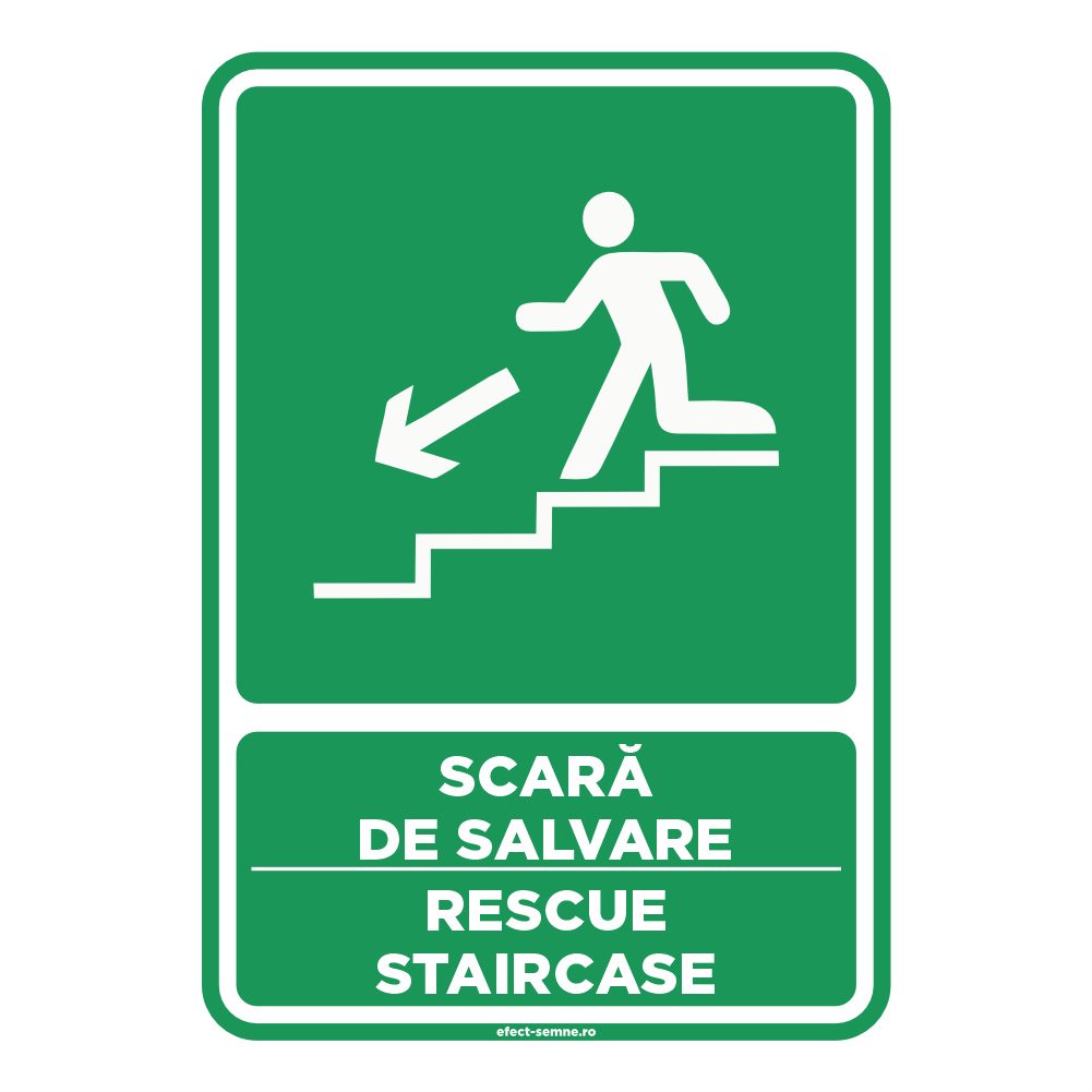 Semn Evacuare - Scară de Salvare În Jos Semn Evacuare - Scară de Salvare În Jos