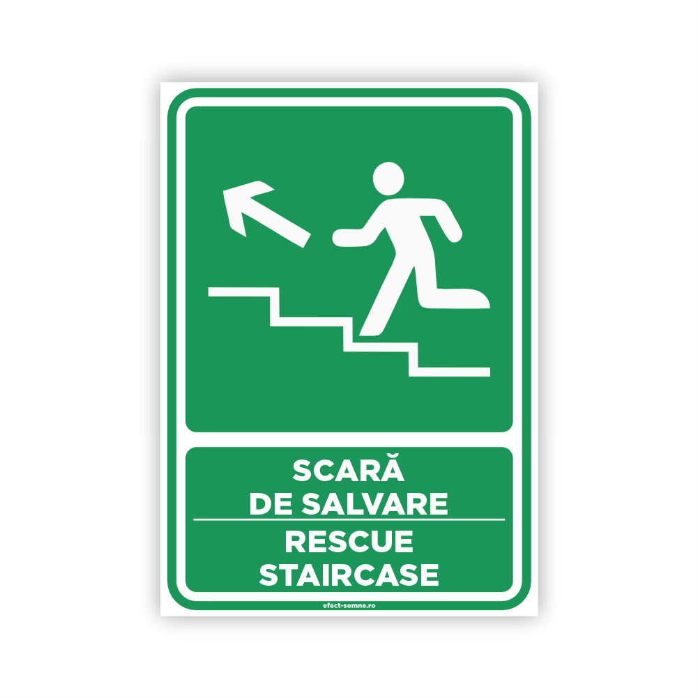 Semn Evacuare - Scară de Salvare În Sus Semn Evacuare - Scară de Salvare În Sus