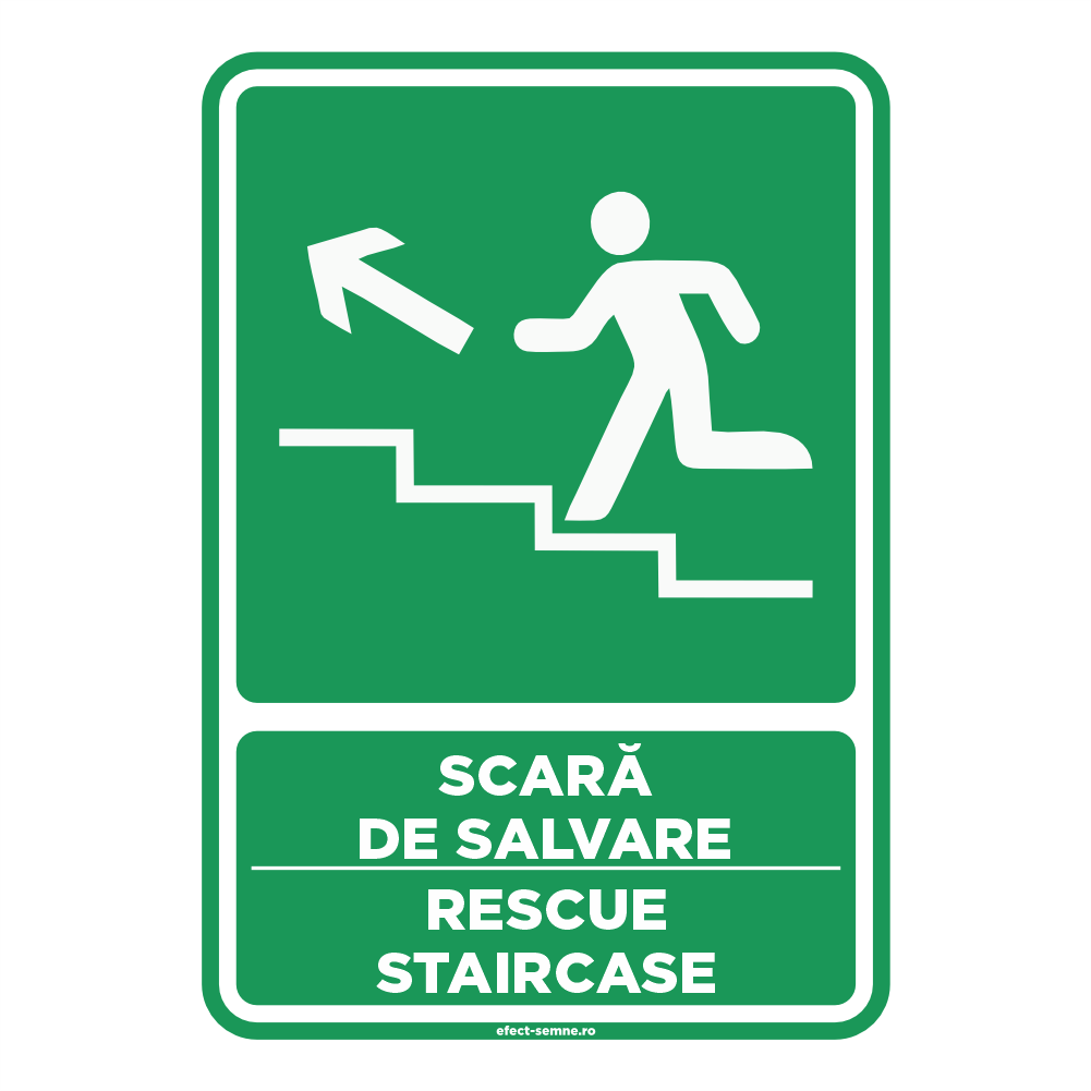 Semn Evacuare - Scară de Salvare În Sus Semn Evacuare - Scară de Salvare În Sus