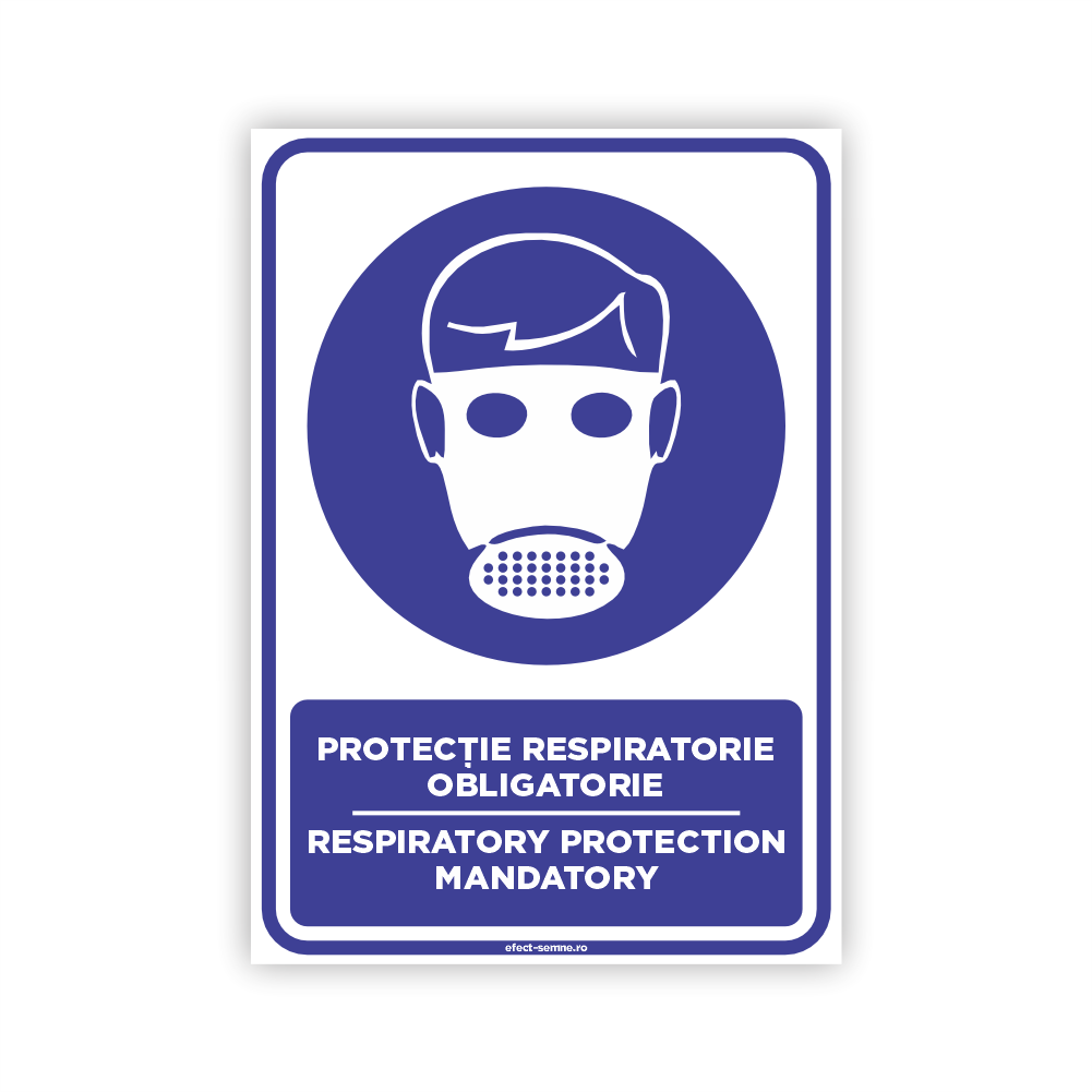 Semn Obligare - Protecție Respiratorie Obligatorie Semn Obligare - Protecție Respiratorie Obligatorie