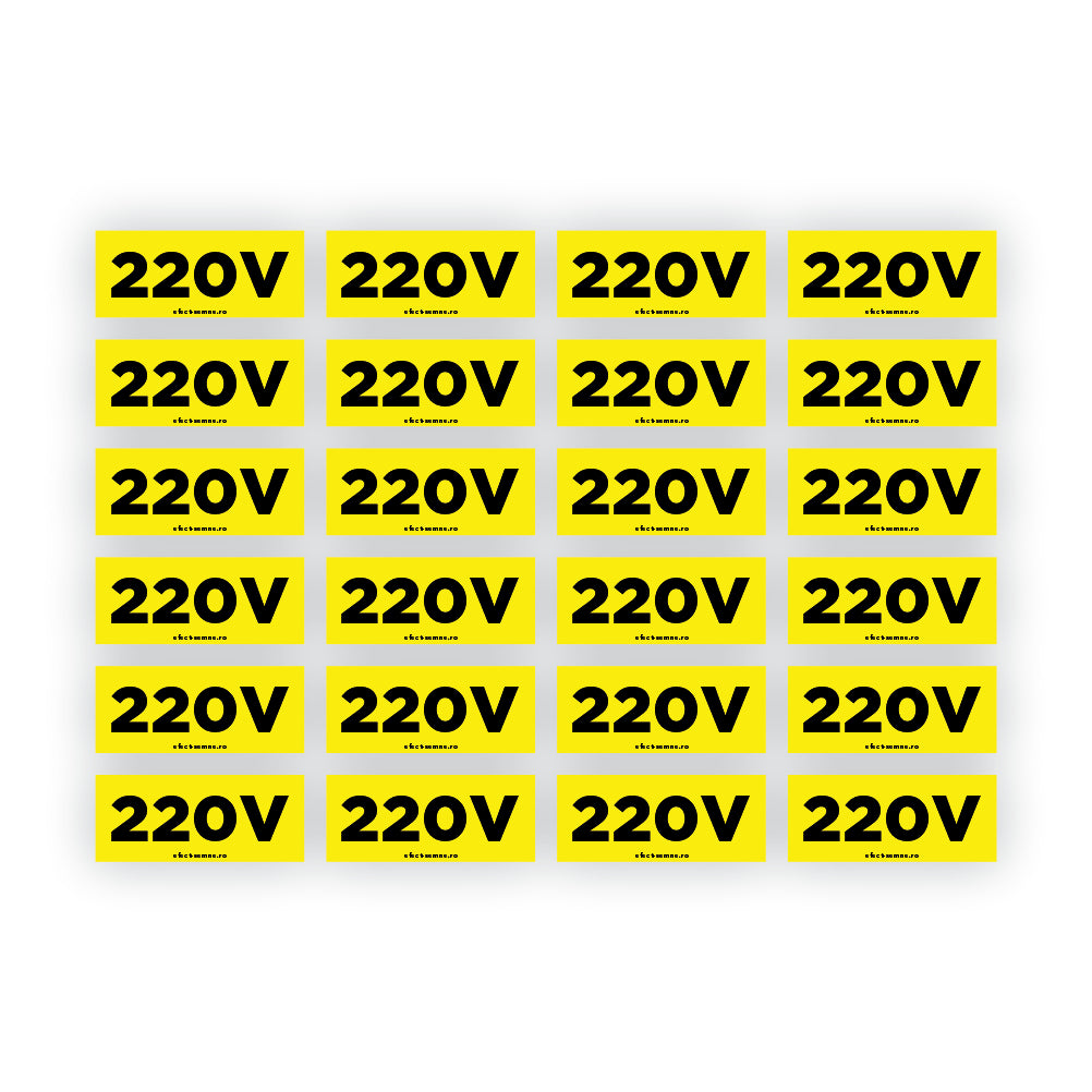 Semn Avertizare - 24 Etichete 220V – Efect-Semne.ro