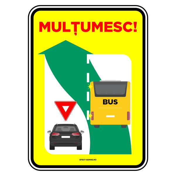 Semn Cedați Trecerea Bus