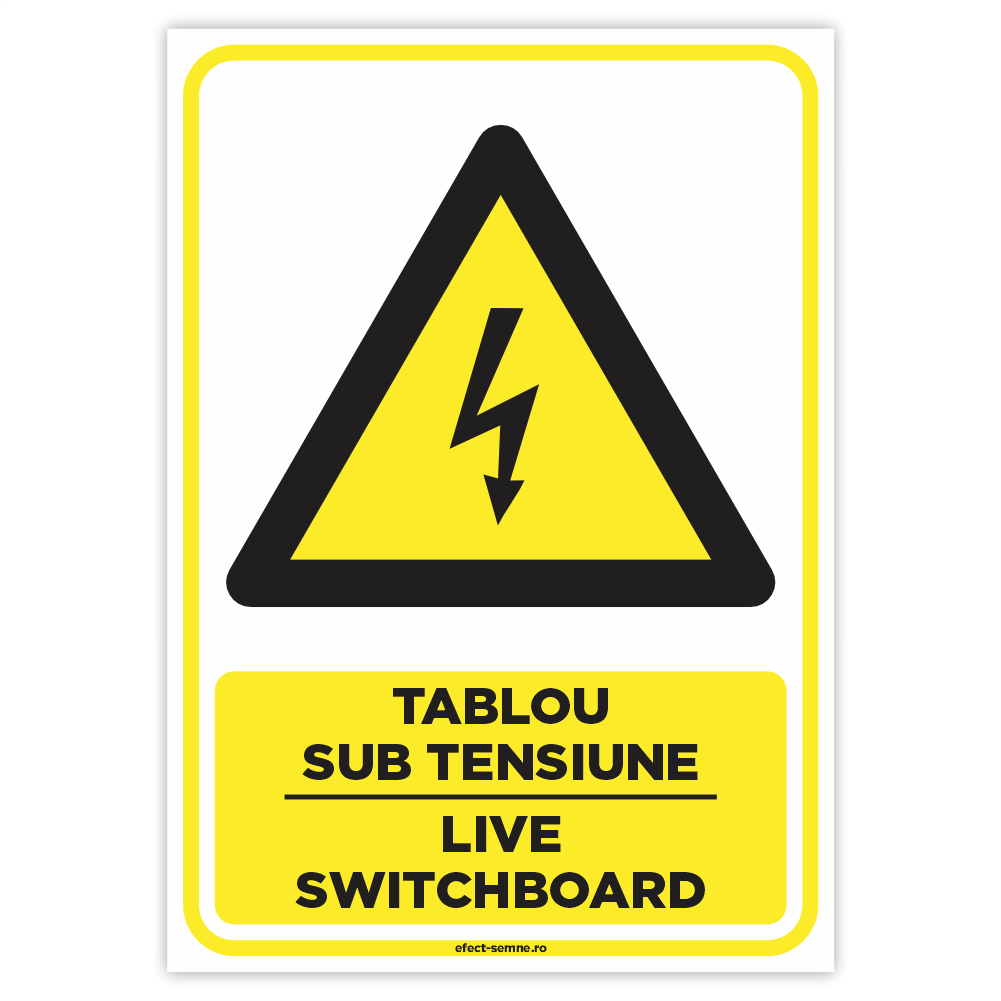 Semn Avertizare - Tablou Sub Tensiune