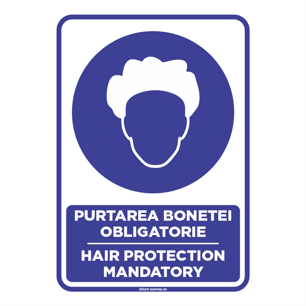 Semn Obligare - Purtarea Bonetei Obligatorie